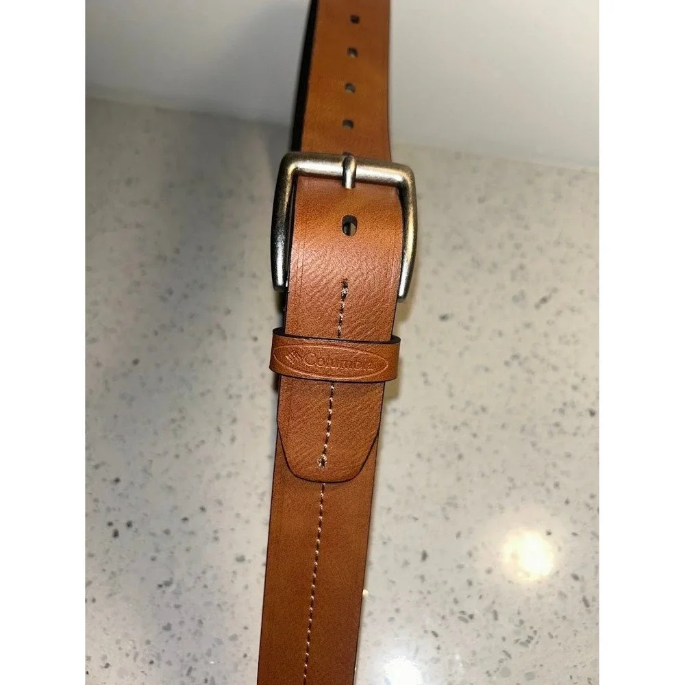 Columbia‎ Mens Brown Synthetic Leather Belt Size 38-40 Casual Outdoor Stitched